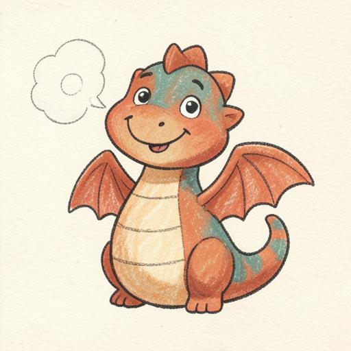 Mythical dragon character illustration
