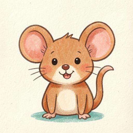 Tiny mouse character illustration
